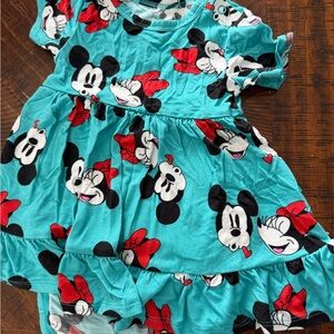 Posh Peanut Teal Dress with Cartoon Characters